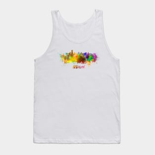 Miami skyline in watercolor Tank Top